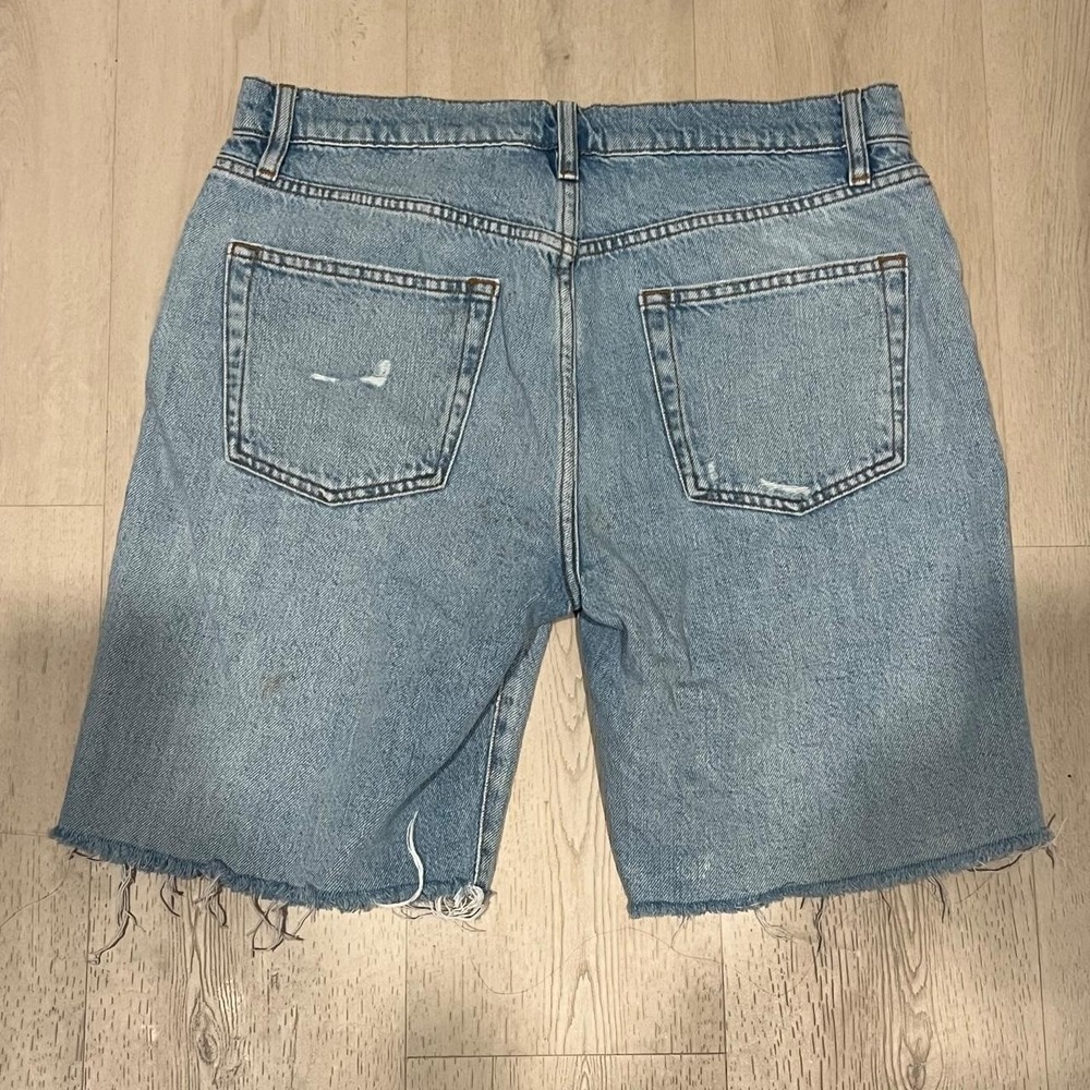 FRAME Le Slouch Bermuda Denim Shorts Womens 27 Light wash - Picture 3 of 8